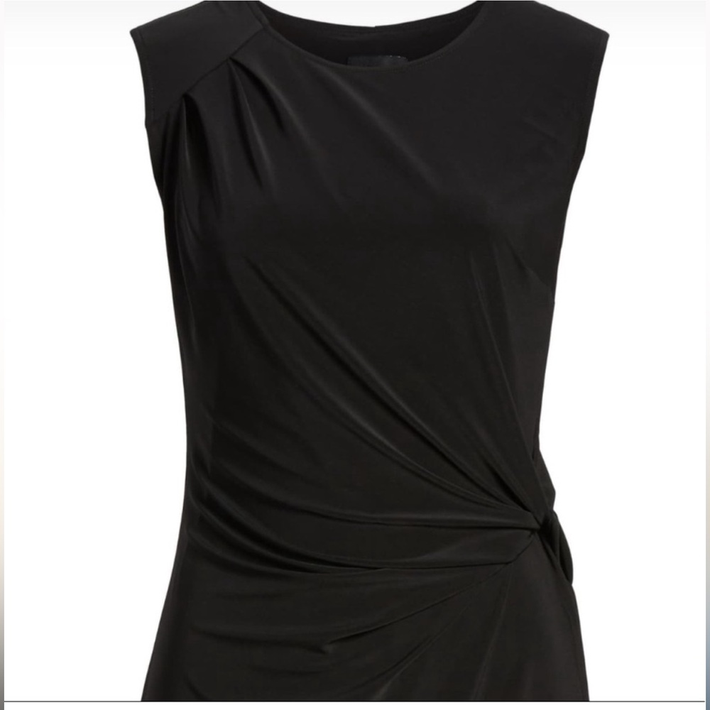 NWT 🩶 Nic+Zoe Sleeveless Twist Side Matte Jersey Sheath Dress, Fully Lined, Gray